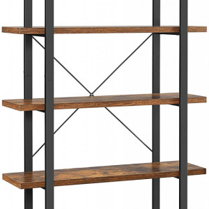 RAI31 - Rafturi 105x33x177 cm, pentru birou, living, hol, dormitor, stil industrial - Maro