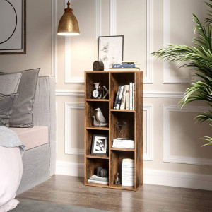 RAI43 - Rafturi, etajera 50x24x106 cm, pentru birou, living, hol, dormitor, bucatarie, camera copii, stil industrial - Maro
