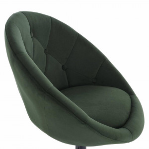 SCA227 - Scaun tapitat Verde inchis catifelat pentru masa toaleta, birou, bar, lounge, inaltime reglabila
