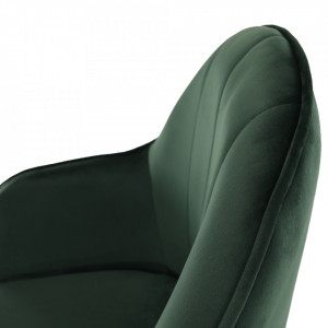 SCA605 - Fotoliu birou cu roti, scaun tapitat, scaun masuta toaleta, machiaj - Verde-Auriu