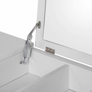 SEA280 - Set Masa alba toaleta, 100 cm, cosmetica machiaj oglinda pliabila masuta vanity, scaunel, taburet