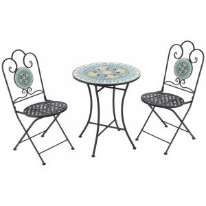 SEGV2 - Set Masa si scaune pliante gradina, terasa, balcon - Negru-Verde