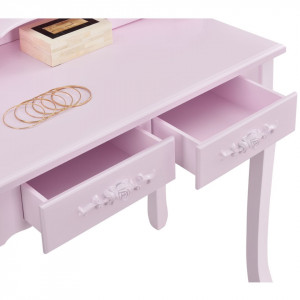 SER103 - Set Masa roz toaleta cosmetica machiaj oglinda masuta vanity