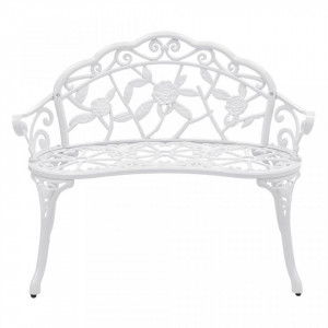 BAA1 - Banca 100 cm, gradina, terasa, balcon, spatiu verde - Alb