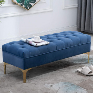 BAAL202 - Bancuta 118 cm, Canapea, sofa, bancheta, banca living, dormitor, hol - Albastru