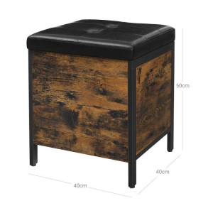 BAI11 - Bancuta 40x40x50 cm, pentru hol sau living, pantofar, bancuta depozitare - Maro