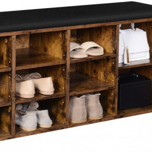 BAI8 - Bancuta tapitata 110 cm, pentru hol sau living, pantofar, bancuta depozitare - Maro