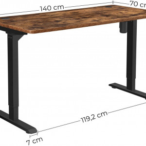 BII3 - Masa de Birou 140x70x73-114 cm, inaltime reglabila, office industrial - Maro