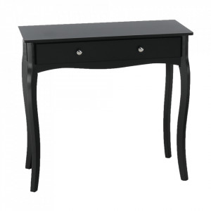 MAN601 - Masa toaleta, 80 cm, consola cosmetica machiaj masuta vanity make-up cu raft pentru hol - Negru