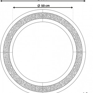 OGG117 - Oglinda 70 cm, pentru perete ornamentala dormitor, living, baie - Argintie
