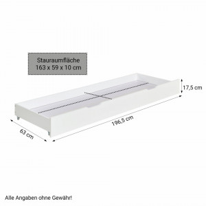 PAAC212 - Pat triplu supraetajat, 90x200 cm, pentru 3 copii, cu somiere si spatiu de depozitare - Alb