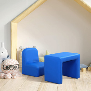 SCALC202 - 2 in 1 Mini fotoliu sau masuta si taburet, scaun, scaunel Copii - Albastru