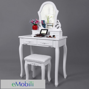 SEA110 - Set Masa alba toaleta cosmetica machiaj oglinda masuta