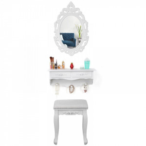 SEA216 - Set oglinda, raft si scaun toaleta cosmetica machiaj, vanity