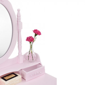 SER103 - Set Masa roz toaleta cosmetica machiaj oglinda masuta vanity