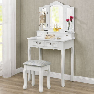 SEA321 - Set Masa alba toaleta cosmetica machiaj oglinda masuta vanity
