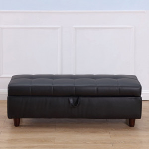 BAA109 - Divan, Canapea, fotoliu, sofa, bancheta, bancuta, banca living, dormitor, hol, piele ecologica - Negru