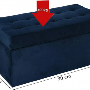 BAAL3 - Bancuta 90 cm, bancheta cu lada, banca living, dormitor, hol - Albastru
