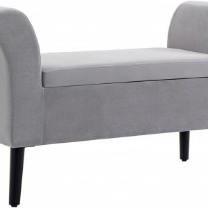BAG209 - Bancuta 111 cm, divan, Canapea, fotoliu, sofa, bancheta, banca living, dormitor, hol, lada depozitare - Gri