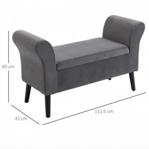 BAG3 - Bancuta 111 cm, divan, Canapea, fotoliu, sofa, bancheta, banca living, dormitor, hol, lada depozitare - Gri