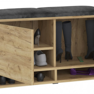 BAM505 - Banca 100x37x50 cm, Pantofar pentru Hol, pantofi, depozitare - Culoarea Stejar