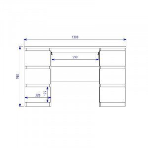 BIM501 - Masa de Birou 130 cm, office - Sonoma, Stejar si Gri