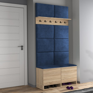 CUI507 - Cuier 100x37x213 cm - 6 agatatori haine, hol, pantofar - Sonoma
