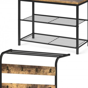 CUII207 - Cuier industrial 70 cm, pentru haine, chei, hol, rafturi pantofi, pantofar - Maro
