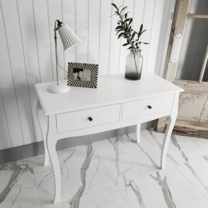 MAA109 - Masa alba toaleta, 100 cm, cosmetica machiaj, masuta vanity, consola, machiaj, make-up - Lisabona
