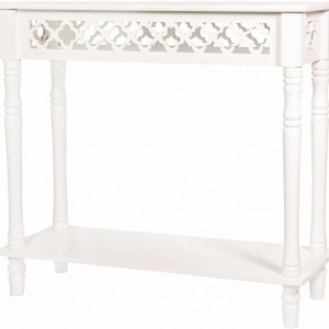 MAA214 - Masa toaleta, 78 cm, consola cosmetica machiaj masuta vanity make-up cu raft pentru hol - Alb