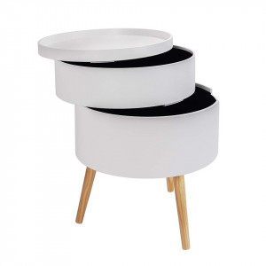 NOA217 - Set 2x Noptiere cu 2 sertare - Alb