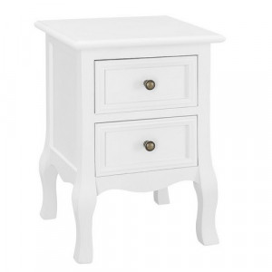 NOA4 - Noptiera alba cu 2 sertare - Masuta/Masa Shabby Chic