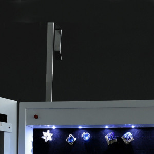 OGA109 - Oglinda caseta de bijuterii cu LED, dulap, dulapior perete dormitor, dressing - Alb