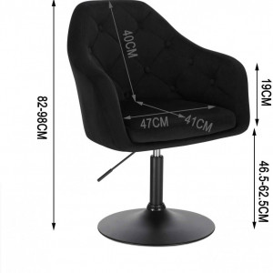 SCN205 - Scaun tapitat Nergru catifelat pentru masa toaleta, birou, bar, lounge, inaltime reglabila