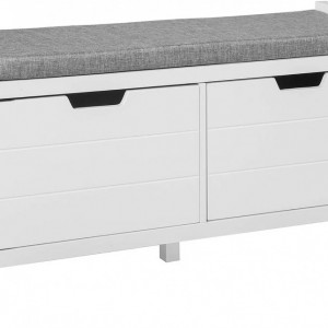 BAA14 - Banca 91 cm, bancuta pentru Hol, depozitare pantofi - Alba