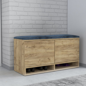 BAM505 - Banca 100x37x50 cm, Pantofar pentru Hol, pantofi, depozitare - Culoarea Stejar
