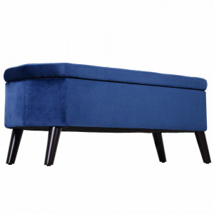 BAN228- Bancuta 117 cm, bancheta cu lada depozitare, banca living, dormitor, hol - Albastra