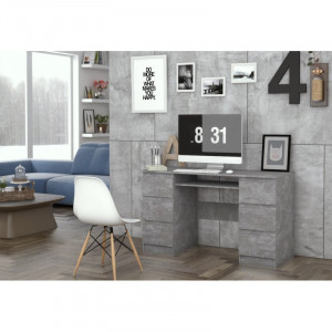 BIM501 - Masa de Birou 130 cm, office pe colt - Sonoma, Stejar si Gri