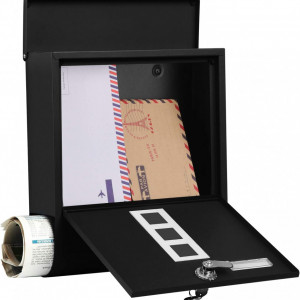 CPN1 - Cutie postala, cutie de scrisori, metalica, stil industrial - Negru