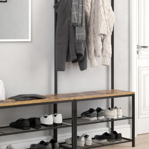 CUII207 - Cuier industrial 70 cm, pentru haine, chei, hol, rafturi pantofi, pantofar - Maro