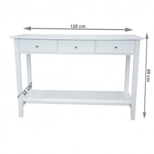 MAA603 - Masa toaleta, 120 cm, consola cosmetica machiaj masuta vanity make-up cu raft pentru hol - Alb
