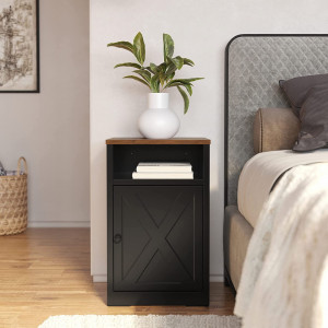 NOI8 - Set 2x noptiere pentru dormitor, 38x40x61 cm, masuta auxiliara living, hol - Maro, stil industrial