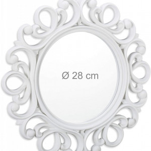 OGA208 - Oglinda ornamentala 50 cm, pentru perete, dormitor, living, baie - Alba