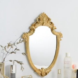 OGAU5 - Oglinda 28 cm, pentru perete, ornamentala dormitor, living - Aurie
