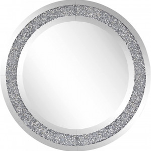 OGG117 - Oglinda 70 cm, pentru perete ornamentala dormitor, living, baie - Argintie