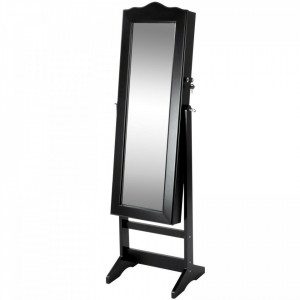 OGN8 - Oglinda caseta de bijuterii cu sau fara lumini, dulap, dulapior perete dormitor, dressing - Negru