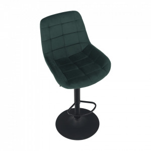 SCN603 - Scaun tapitat Verde catifelat pentru bar, lounge, inaltime reglabila