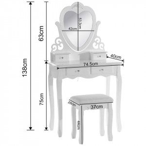 SEA118 - Set Masa alba toaleta cosmetica machiaj oglinda masuta