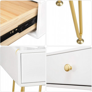 SEA299 - Set Masa toaleta, 80 cm, cosmetica machiaj cu oglinda si scaun, masuta vanity - Alb