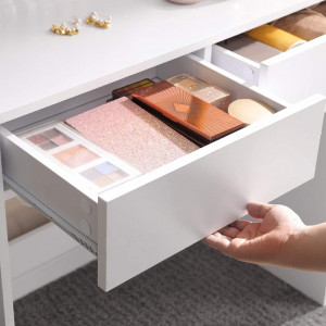 SEA344 - Set Masa toaleta cosmetica 80 cm machiaj masuta vanity, oglinda make-up, cosmetica - Alb